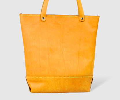 Yellow BOHO style suede leather Tote bag