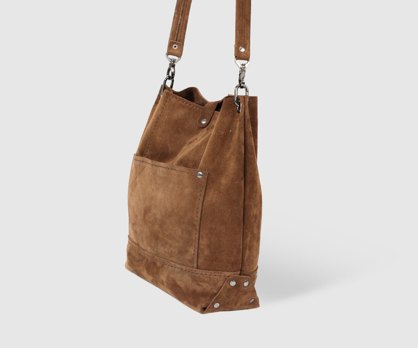 BOHO style Brown suede shoulder women bag traditional shape