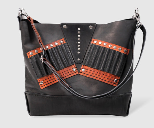 Women's leather handbag inspired by Georgian traditional costume CHOKHA